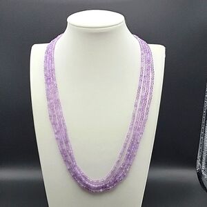 Amethyst Faceted Beads 145 Cts 4 Strand Natural Crystal Gemstone Necklace Beaded